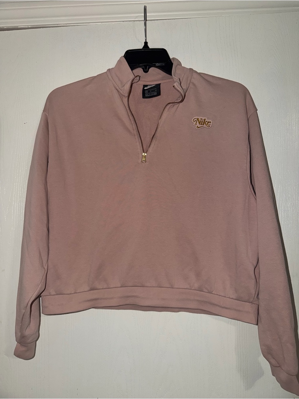 Nike Men’s Zip-Up Sweater Jacket - Dusty Rose with Gold Trim